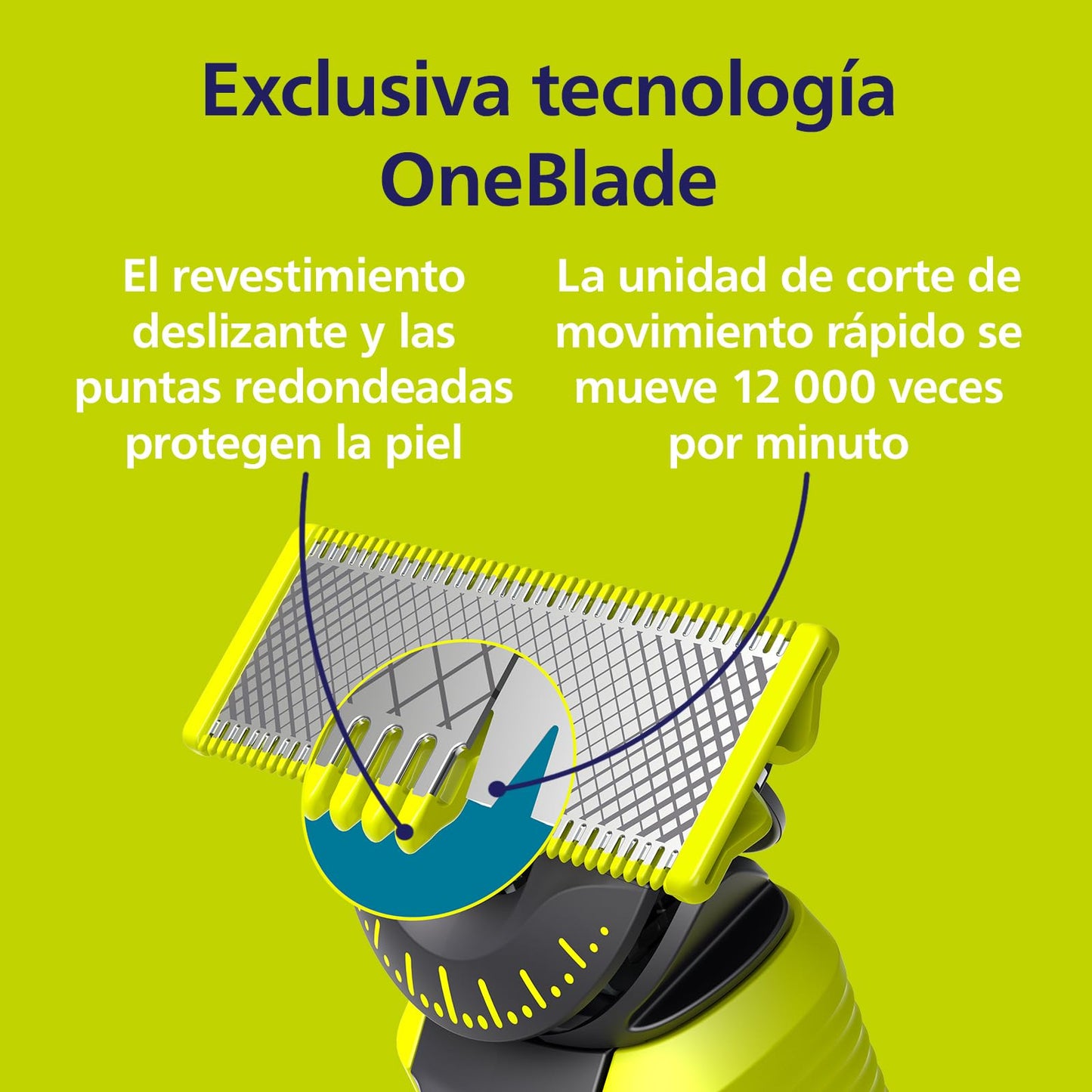 La auténtica Philips QP440/50 OneBlade 360 Cuchillas de Repuesto, para Recortador de Barba y Maquina de afeitar Hombre, Compatible con todos los Philips OneBlade, Pack de 4 unidades