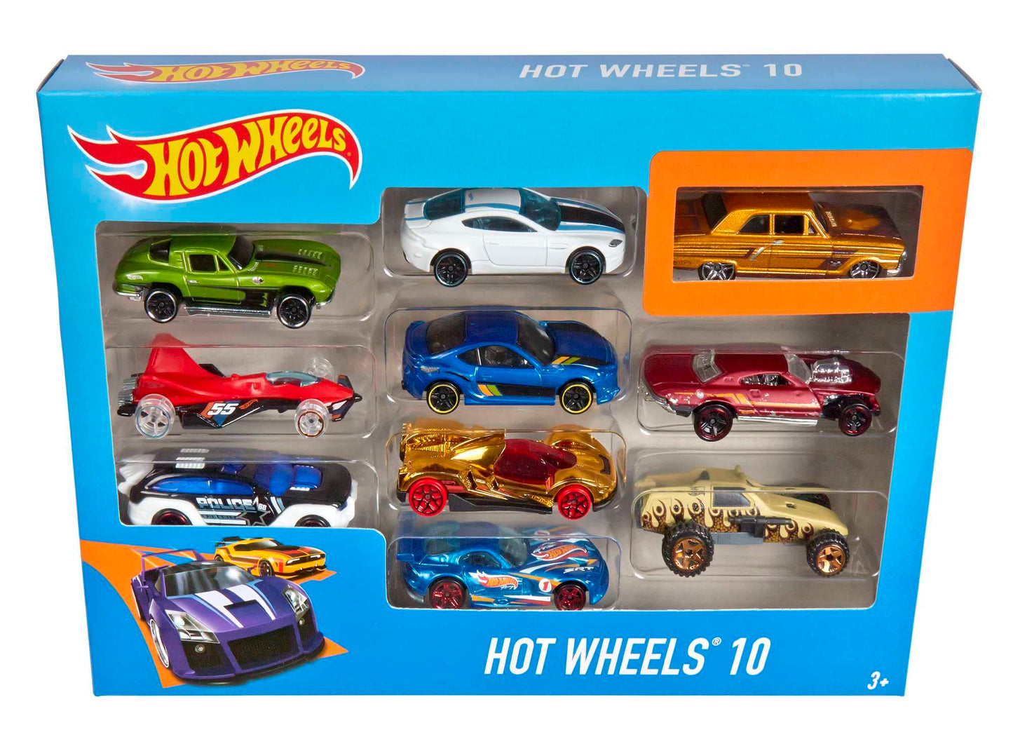 Hot Wheels Pack de 10 Vehiculos, Coches de Juguete (Modelos Variados) (Mattel 54886)