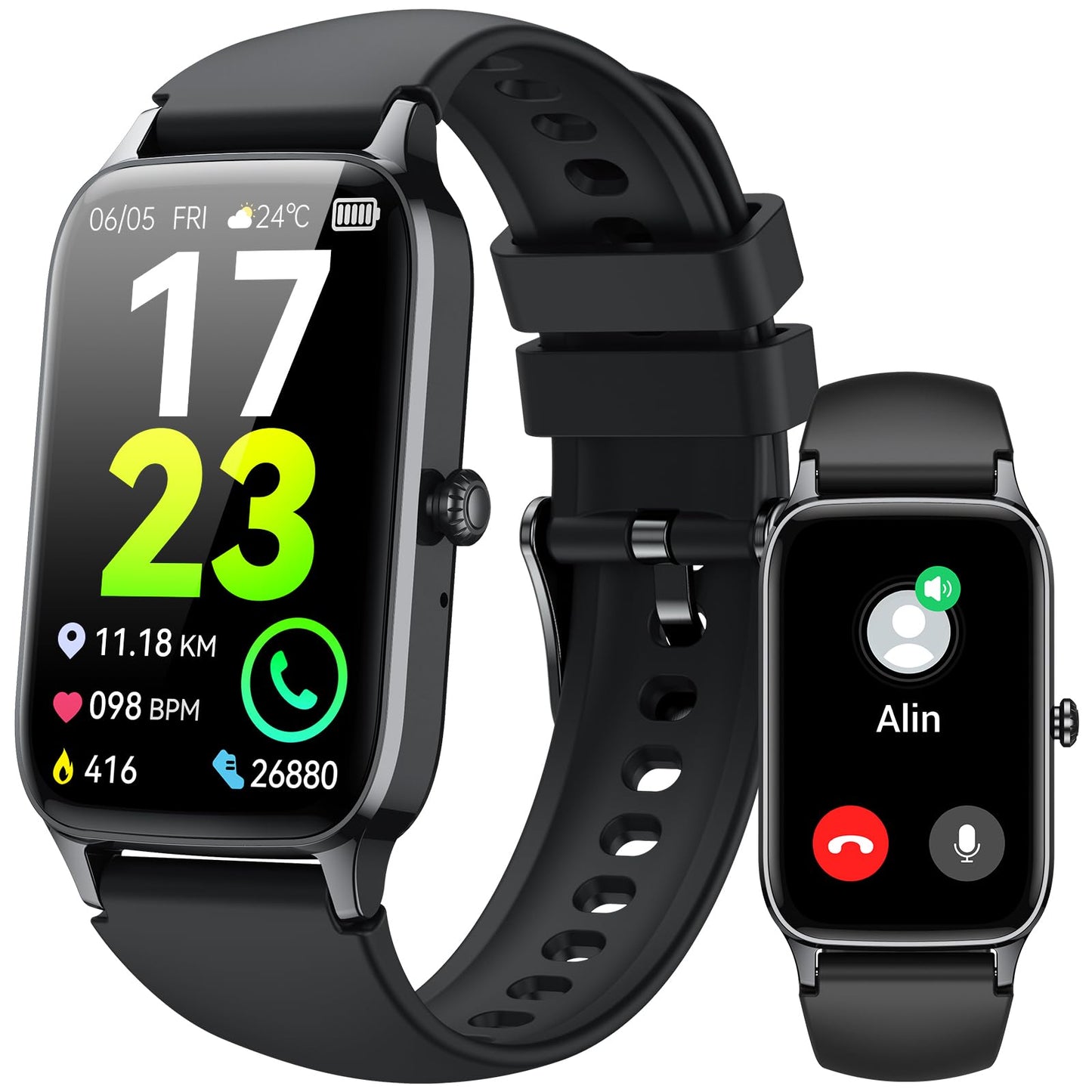 Reloj Inteligente Hombre Mujer con Llamadas, 1.57" HD Smartwatch con 112+ Modos Deportivo Pulsera Actividad, Podómetro/Pulsómetro/SpO2/Monitor de Sueño, IP68 Impermeable Smart Watch para Android iOS