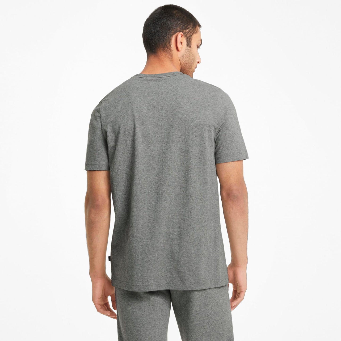 Puma Ess Logo Tee Camiseta de Deporte, Medium Gray Heather, L Hombre