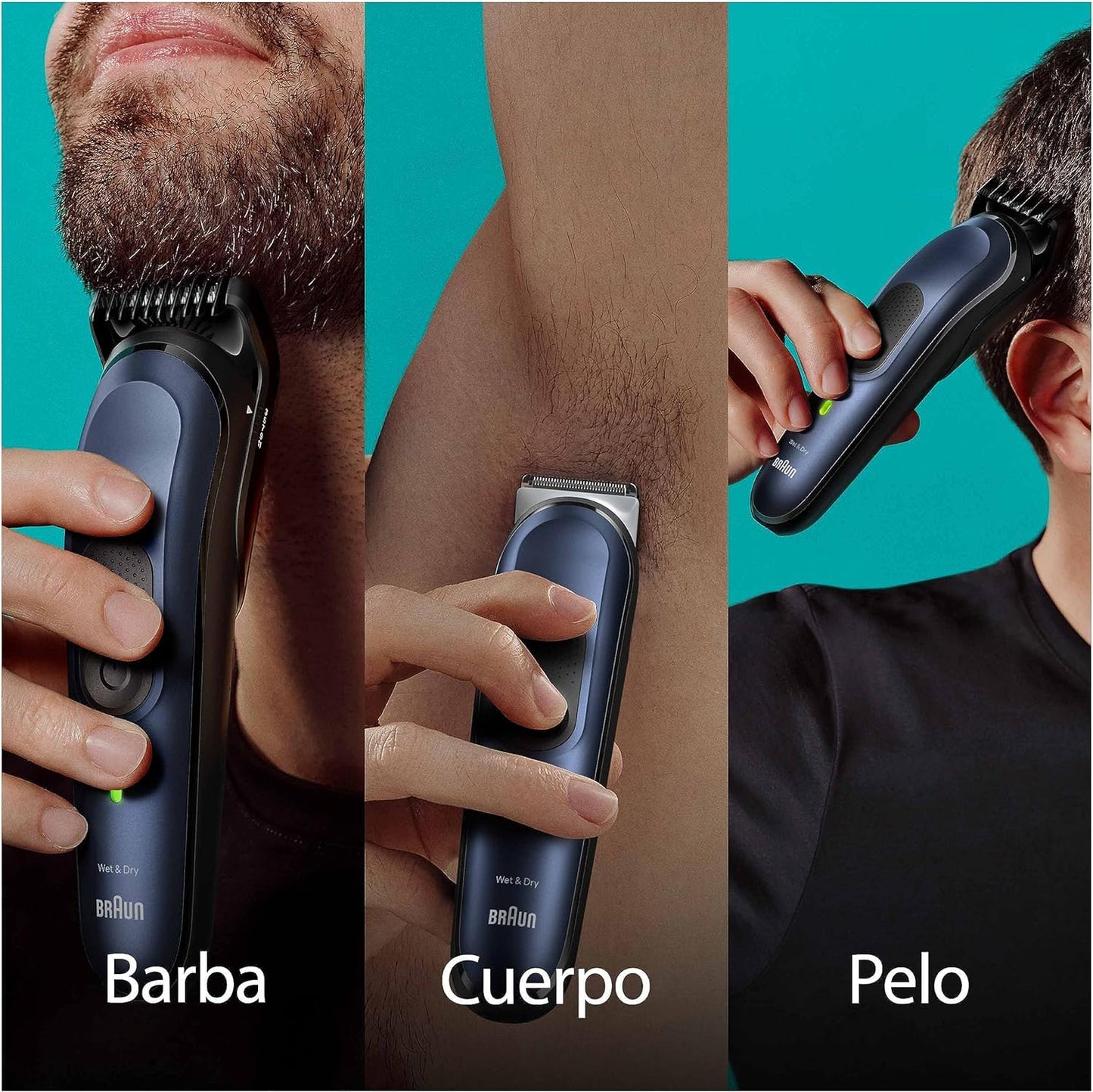 Braun Recortadora de Barba Series 7 Máquina Cortar Pelo, Máquina de afeitar, Cortapelos Hombre Kit 10 en 1 Para Barba, Pelos, Depilación Masculina, MGK7410,