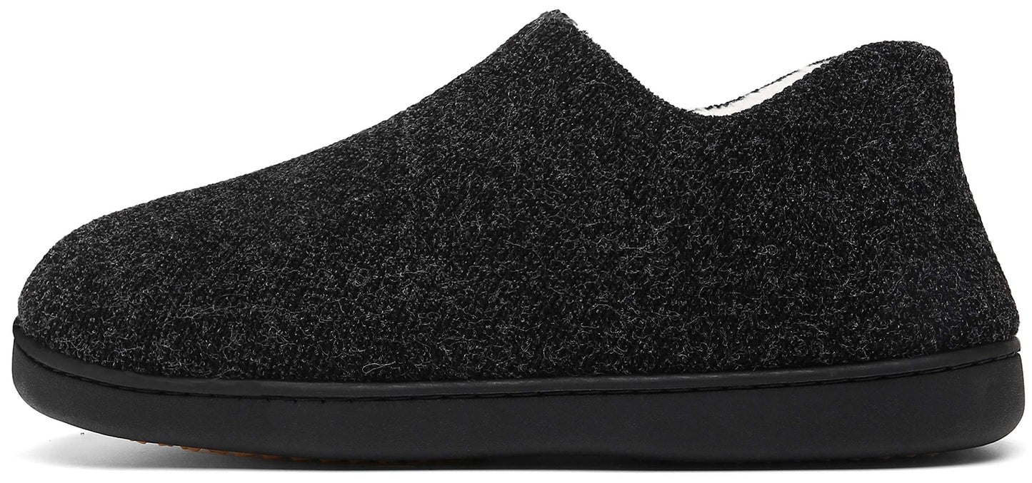 Mishansha Zapatillas Casa Hombre Pantuflas Invierno Zapatillas de Estar por Casa Hombre Cerradas Antideslizante Calentitas Slippers Zapatillas Invierno Negro,Gr.43