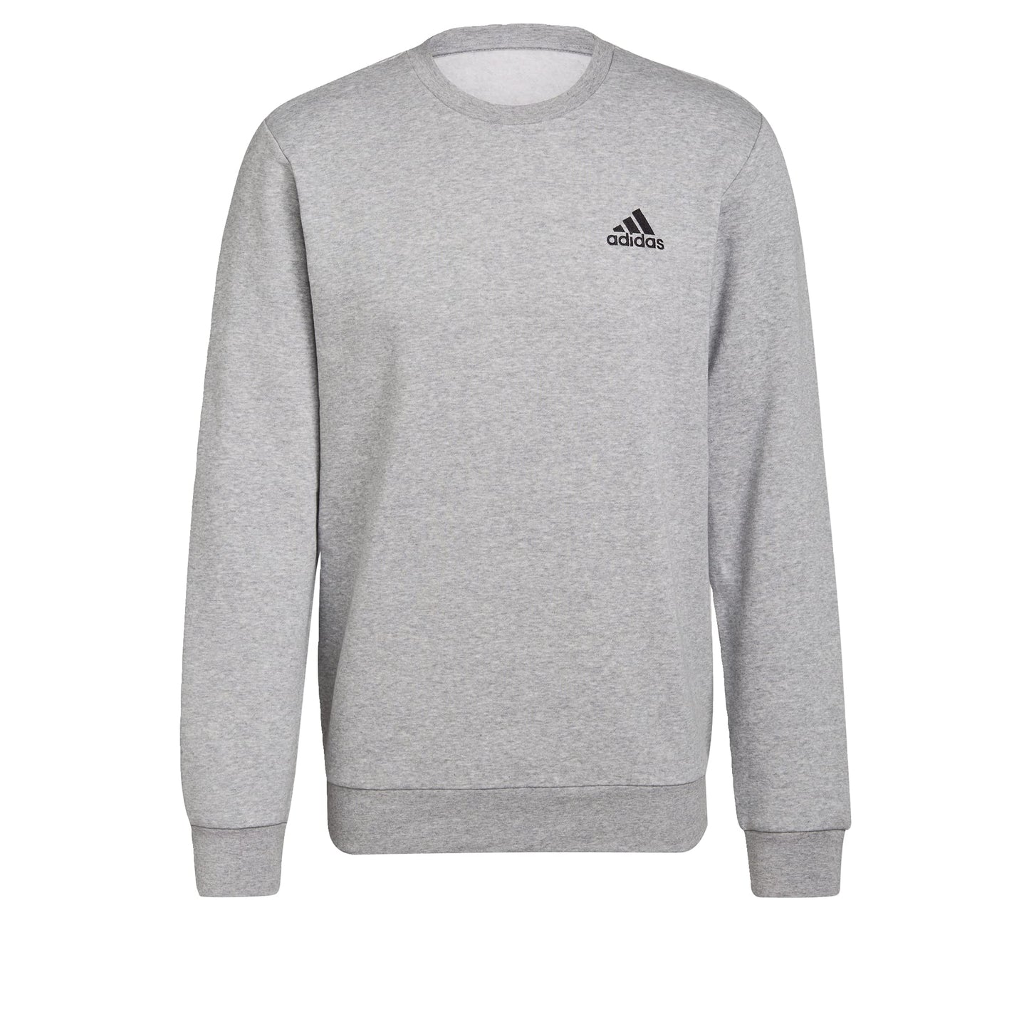 adidas Feelcozy Essentials Fleece Sweatshirt, Sudadera de manga larga Hombre, Medium Grey Heather / Black, M Alto