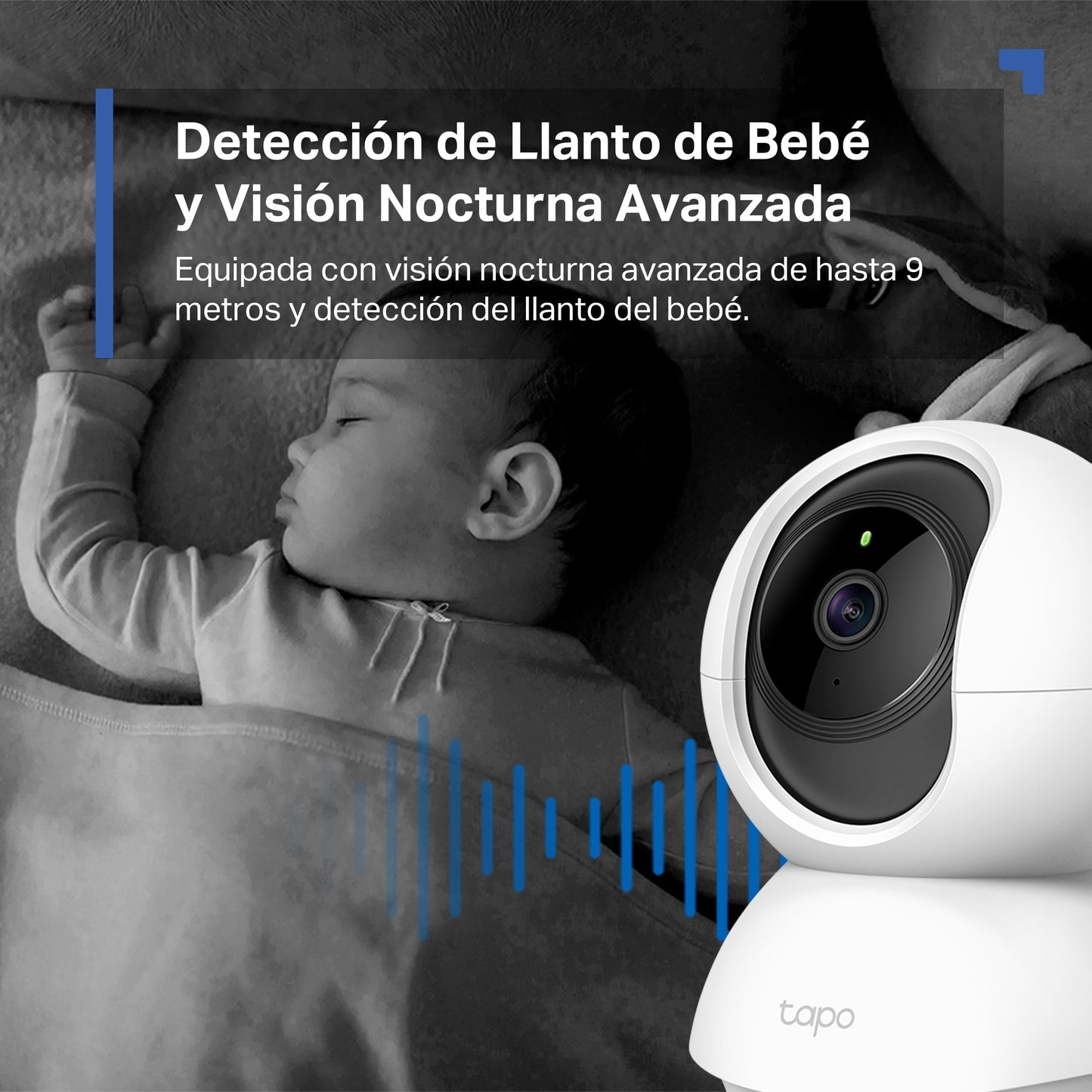 TP-Link TAPO C200 - Cámara IP WiFi 360° Cámara de Vigilancia FHD 1080p,Visión nocturna, Notificaciones en tiempo real, Admite tarjeta SD,Detección de movimiento,Control Remoto,Compatible con Alexa