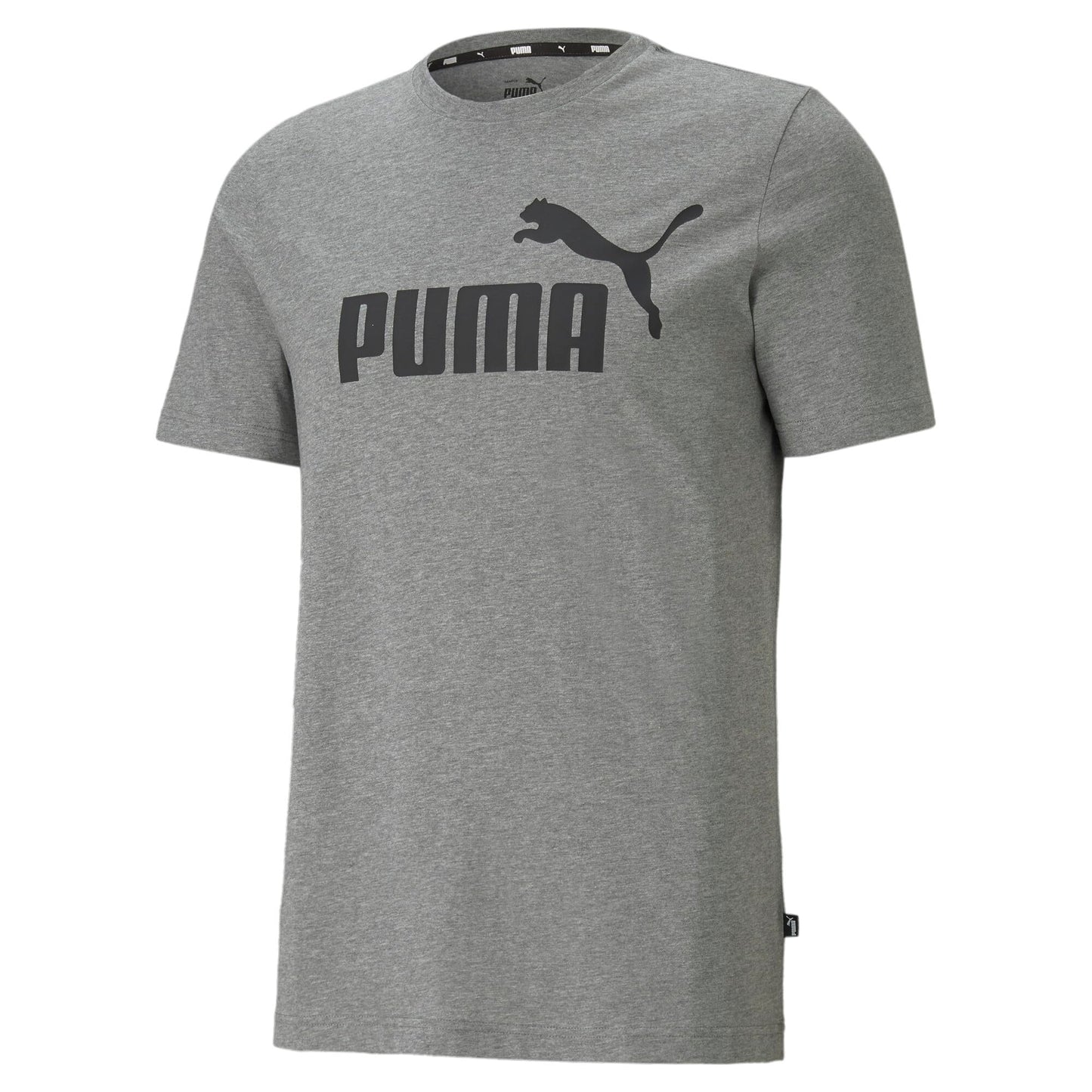 Puma Ess Logo Tee Camiseta de Deporte, Medium Gray Heather, L Hombre