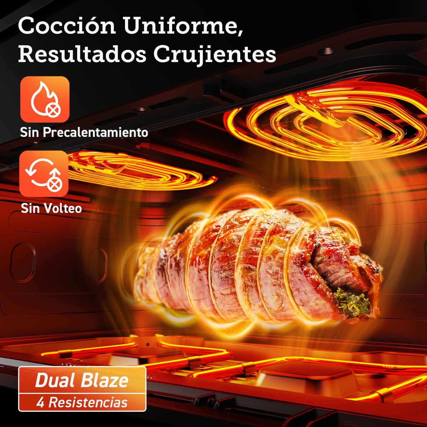 COSORI Freidora de Aire Dual Blaze TwinFry 10L, Air Fryer con 4 Resistencias de Doble Cesta a Una, 35-240ºC, Asar, Hornear y Deshidratar, 6 en 1, 70+ Recetas de Chefs y Pinzas, 8 Porciones, 2800W