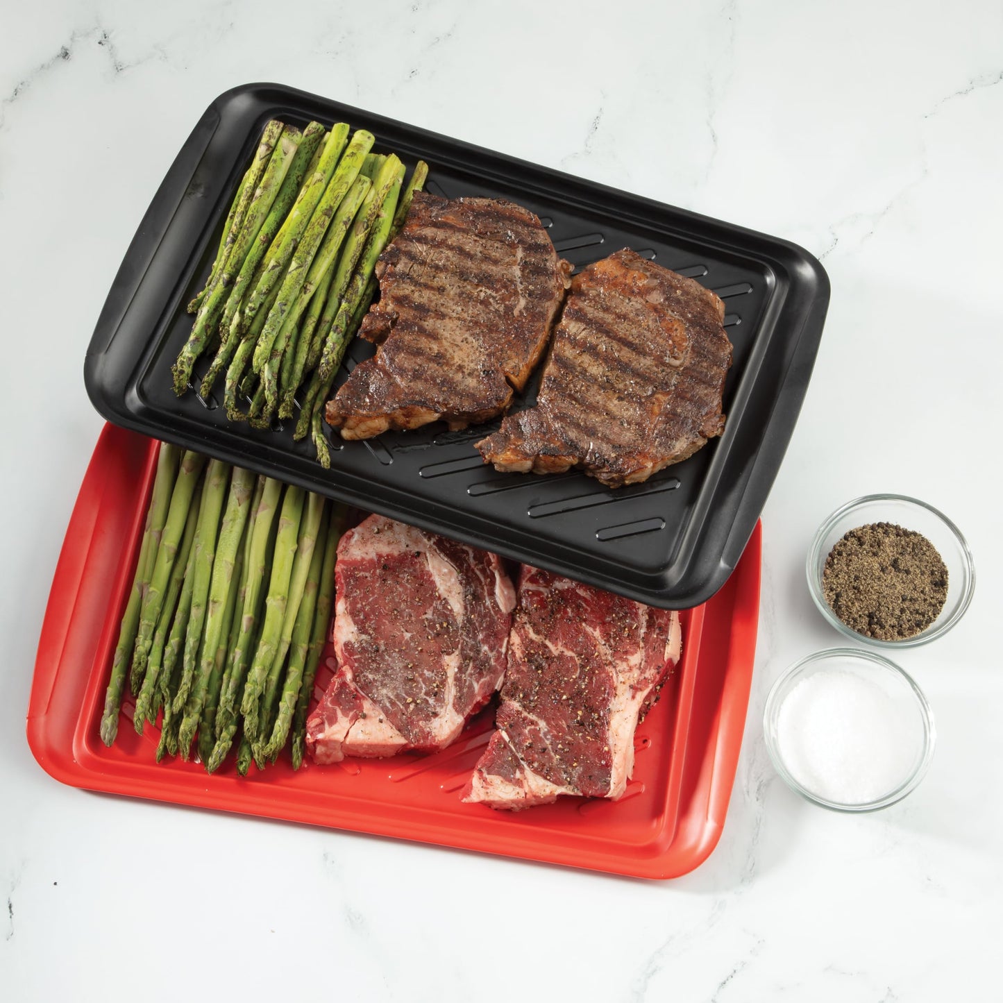 Cuisinart CPK-200 Grilling Prep and Serve Trays, Black and Red Large 17 x 10. 5