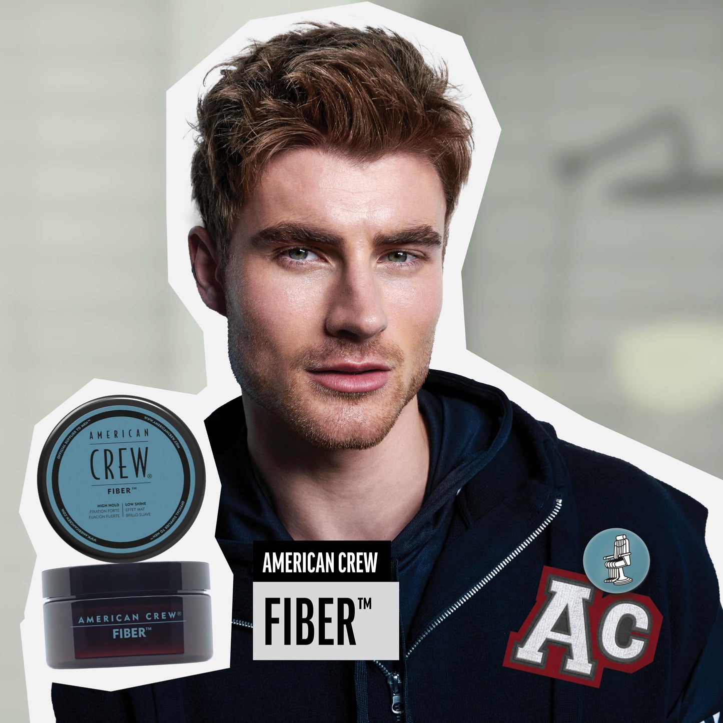 American Crew - Fiber, Cera para el Pelo Hombre, Fijación Fuerte y Flexible, Moldea y Aumenta el Brillo, para Pelo Corto, Estiliza y Peina el Cabello - 85 g