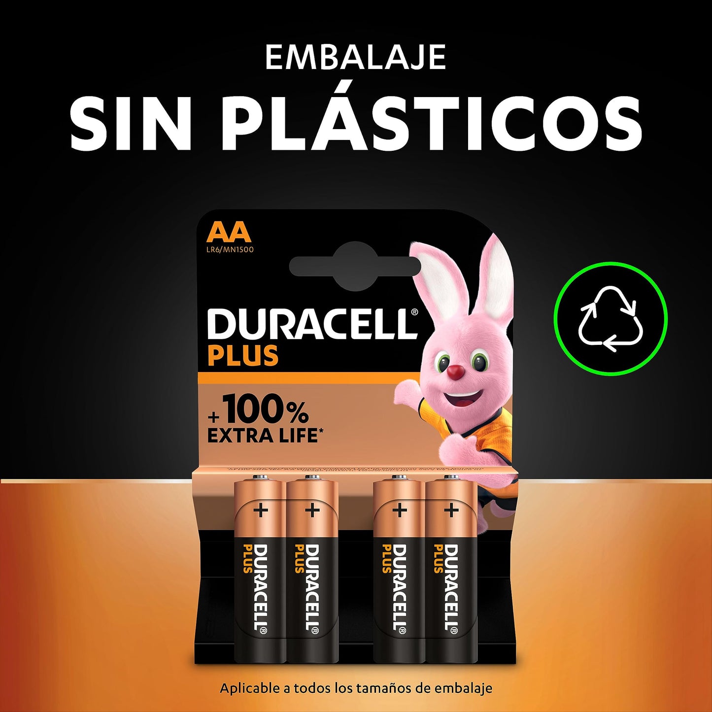 Duracell Plus pilas AA (pack de 24) - Alcalinas 1,5 V - Hasta 100 % de extra duración - Fiabilidad para dispositivos cotidianos - Embalaje sin plástico - 10 Años de almacenamiento - LR6 MN1500