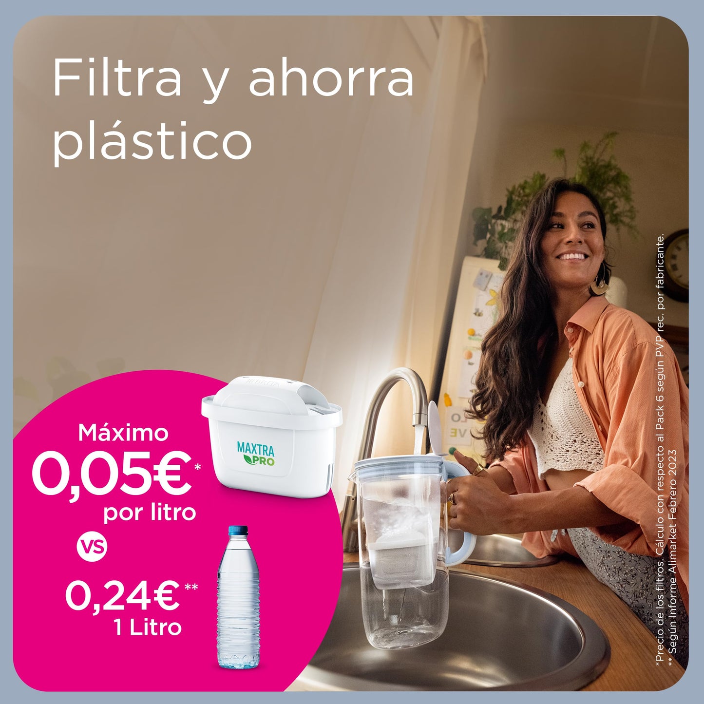 BRITA Cartucho de filtro de agua MAXTRA PRO All-in-1 Ahorro semestral pack 6| Recambio original para las jarras BRITA para agua de sabor puro - filtra micro impurezas como PFAS, cloro, cal y metales