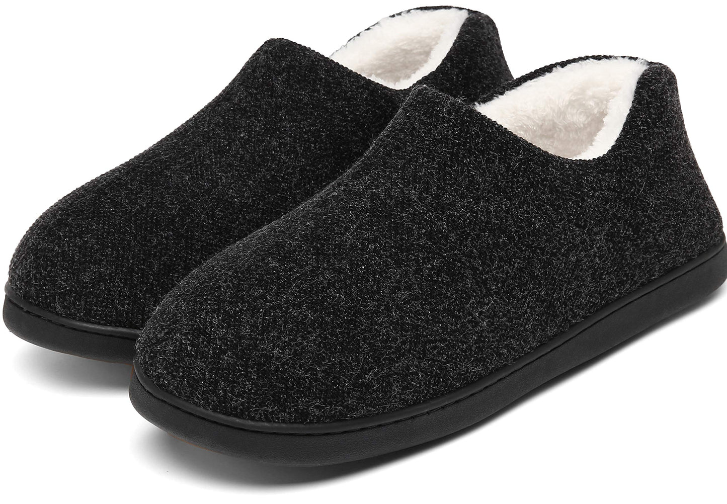 Mishansha Zapatillas Casa Hombre Pantuflas Invierno Zapatillas de Estar por Casa Hombre Cerradas Antideslizante Calentitas Slippers Zapatillas Invierno Negro,Gr.43