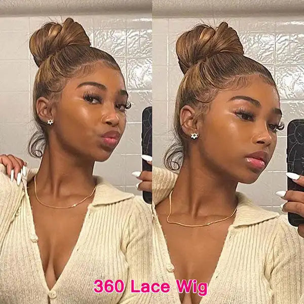 250 Density P4/27 Honey Blonde 360 Full HD Lace Frontal Wig 30 Inch Straight Lace Front Wigs Highlight Glueless Wig Human Hair