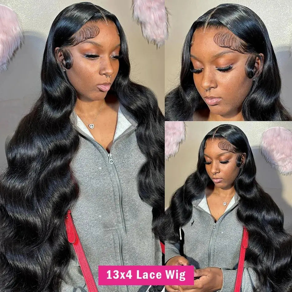 13x6 HD Transparent Body wave lace front human hair wig 40 inch Pre Preplucked glueless brazilian wigs on sale choice for women