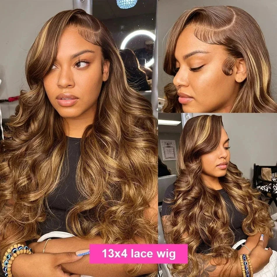 Sophianna 427 Highlight Ombre Body Wave 30 40 inch curly wigs 13x4 Lace Front Wigs Human Hair 13x6 Hd Lace Frontal Wig for woman