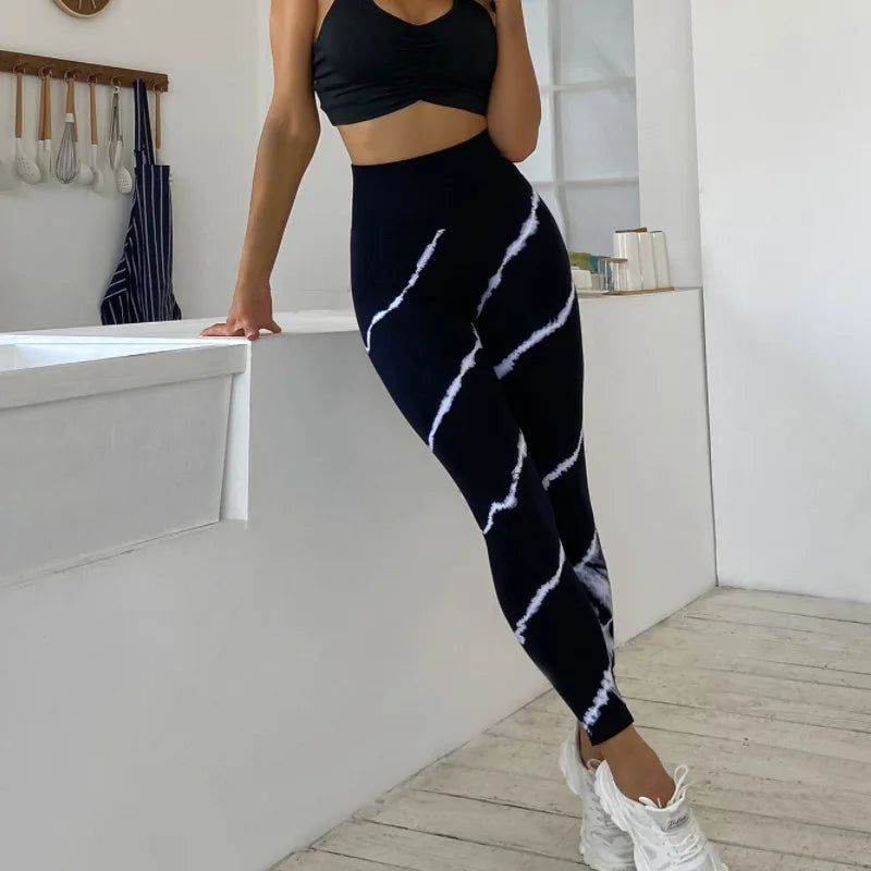 Seamless Tie Dye Leggings Women Sexy Fitness Gym Legging Push up High waist Leggings Sport Pants