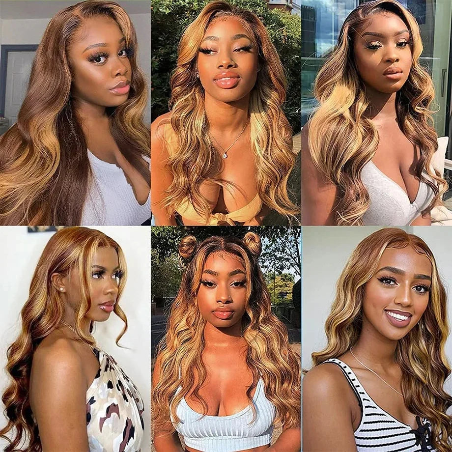 Sophianna 427 Highlight Ombre Body Wave 30 40 inch curly wigs 13x4 Lace Front Wigs Human Hair 13x6 Hd Lace Frontal Wig for woman