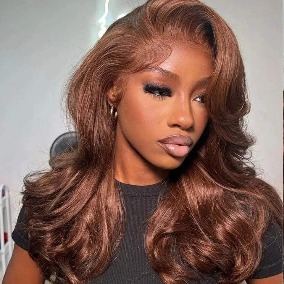 Body Wave Chocolate Brown 13x4 Lace Front WIgs 13x6 HD Lace Human Hair Wigs 100% Preplucked Color #4 Wigs On Sale For Women