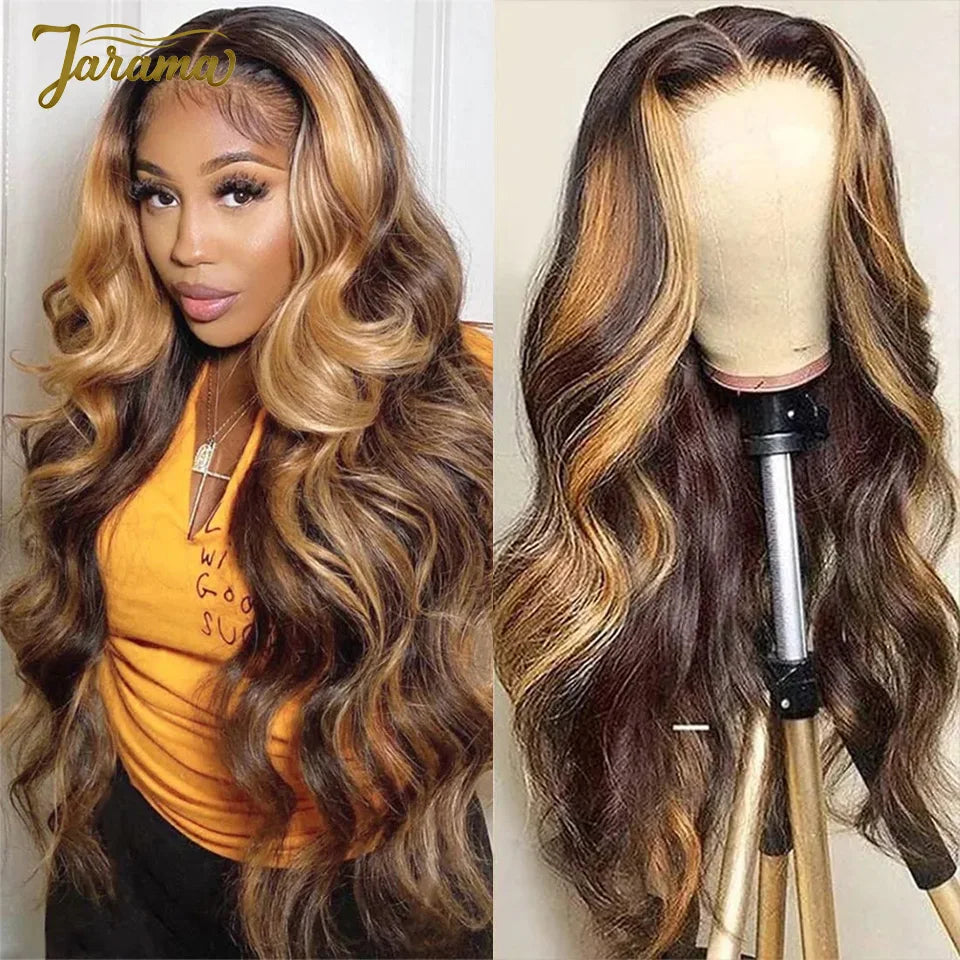 P4/27 Highlight Color Human Hair Wigs 13x4 Transparent Lace Frontal Wig Body Wave Human Hair Wig Brazilian Human Hair Wig Sale Natural Human Hair For Women 3 Day Delivery France