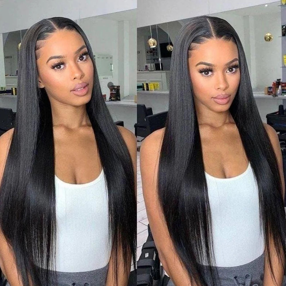 300 Density Straight Human Hair Wigs 13x6 HD Lace Front Body Wave Human Hair Wigs For Black Women Pre Plucked With Baby Hair