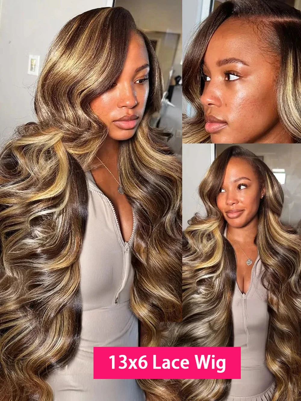 30 40 Inch 4/27 Highlight Body Wave 13x6 Hd Lace Front Human Hair Wig Colored Ombre 13x4 Human Hair Wigs Preplucked For Women