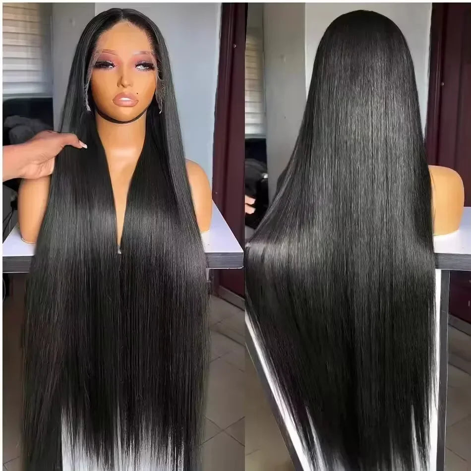 30 Inch Bone Straight Lace Front Wigs Human Hair Transparent 13x4 HD Lace Wig 13x6 Human Hair 180 Density Black Wigs For Women