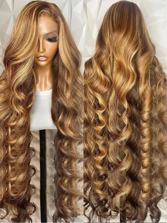 Sophianna 427 Highlight Ombre Body Wave 30 40 inch curly wigs 13x4 Lace Front Wigs Human Hair 13x6 Hd Lace Frontal Wig for woman