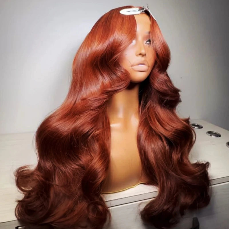 Reddish Brown Body Wave HD 13x4 13x6 Lace Frontal Human Hair Wig Colored Brazilian Remy Human Hair Wigs For Women Pre Plucked