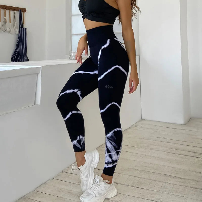 Seamless Tie Dye Leggings Women Sexy Fitness Gym Legging Push up High waist Leggings Sport Pants