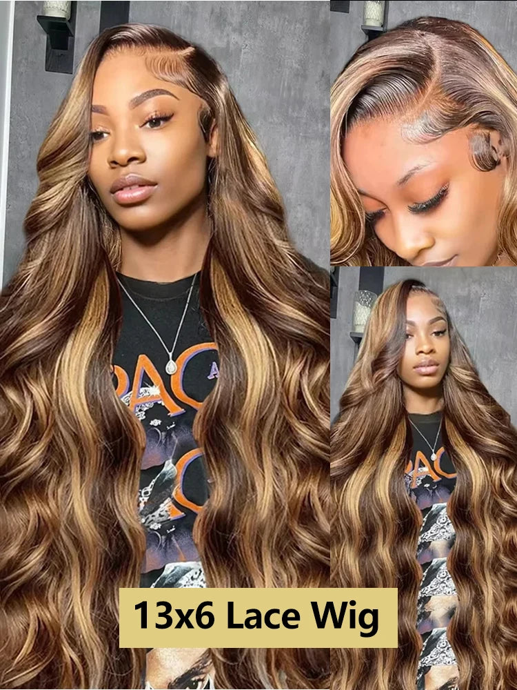 Sophianna 427 Highlight Ombre Body Wave 30 40 inch curly wigs 13x4 Lace Front Wigs Human Hair 13x6 Hd Lace Frontal Wig for woman