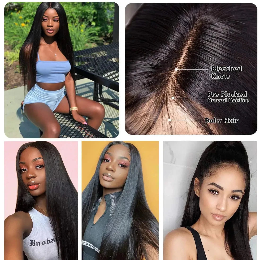 30 Inch Bone Straight Lace Front Wigs Human Hair Transparent 13x4 HD Lace Wig 13x6 Human Hair 180 Density Black Wigs For Women