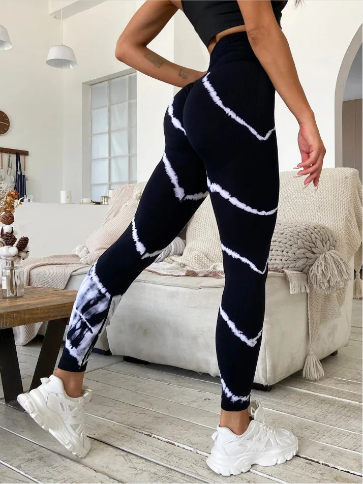 Seamless Tie Dye Leggings Women Sexy Fitness Gym Legging Push up High waist Leggings Sport Pants