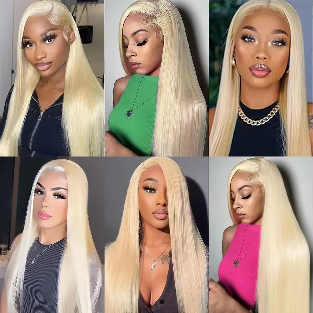 Straight 613 Blonde 13x6 HD Lace Front Wig Human Hair Brazilian Transparent 13x4 Lace Frontal Wigs For Black Women