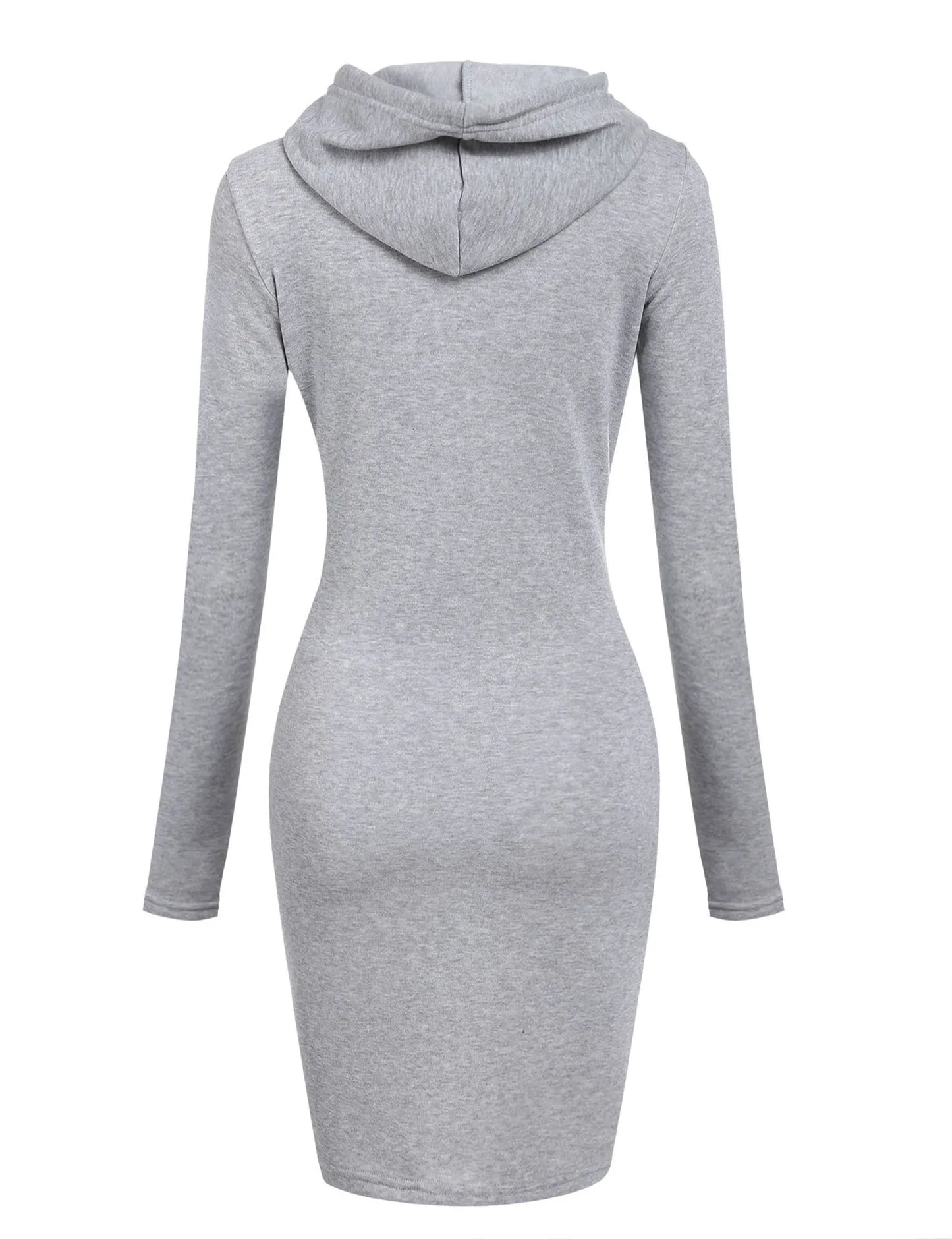 Fashion Women Vintage Hoodie Dress Autumn Winter Long Sleeve Casual Hooded Street Solid Pullover Office Ladies Female Dress